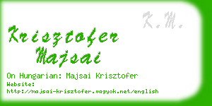 krisztofer majsai business card